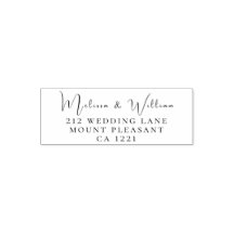 Elegante Black & White Wedding Rücksendeadresse