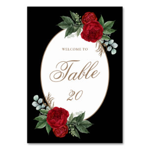 Elegante Black & White Wedding Tischnummer