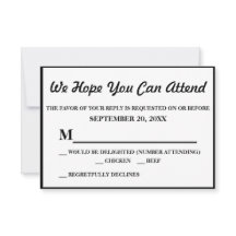 Elegante Black Wirbel auf Matte Gold Wedding RSVP