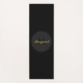 Elegante Black Yoga Mat mit Name und Initial Yogamatte