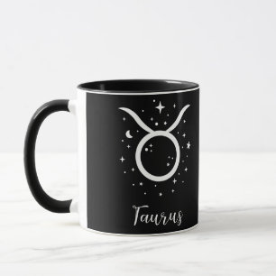 Elegante Black Zodiac-Zeichen-Tasse Tasse