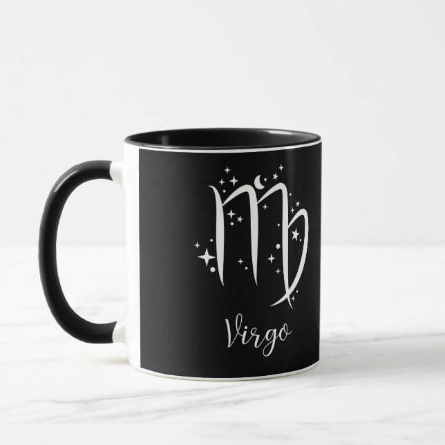 Elegante Black Zodiac-Zeichen-Tasse Tasse (Links)
