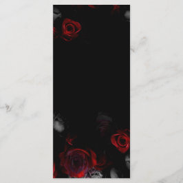 Elegante Blank Black and Red Floral Wedding Card Menükarte
