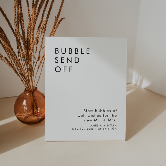 Elegante Blase abschicken Hochzeitsempfang Sockelschild (Von Creator hochgeladen)