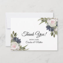 Elegante Bläserblüten Hochzeit Dankeschön Karte