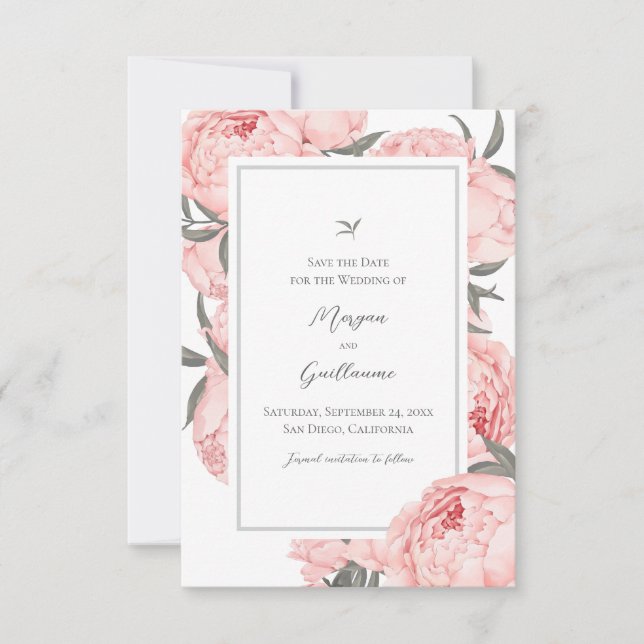 Elegante Bläserpferdeiche Hochzeit speichert die D Save The Date (Vorderseite)