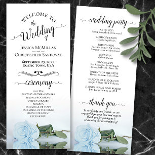 Elegante Blasse Blauer Rose Romantische Hochzeit Programm