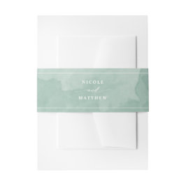 Elegante, blassgrüne Wasserfarbe, Hochzeit Einladungsbanderole