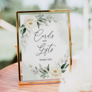 Elegante Blattblumen Karten und Geschenke Poster