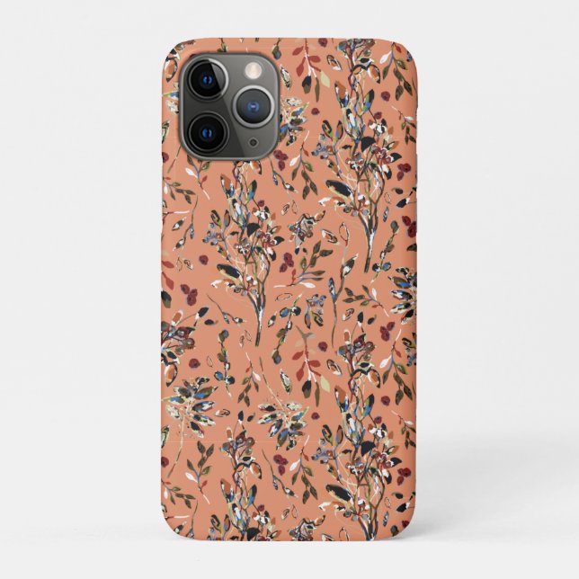 Elegante Blätter Berries Orange Wasserfarben Case-Mate iPhone Hülle (Rückseite)