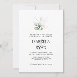 ELEGANTE Blätter Foliage Gold Watercolor WEDD INV Einladung