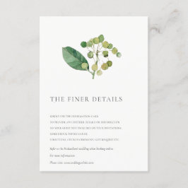 ELEGANTE BLÄTTER FOLIAGE GREENERY WEDEDING DETAIL BEGLEITKARTE