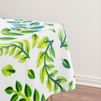Elegante Blätter Grün Zitrone Türkis Tischdecke