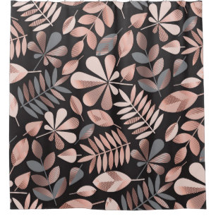 Elegante Blätter im Herbst: Pastellgeometrisch Duschvorhang