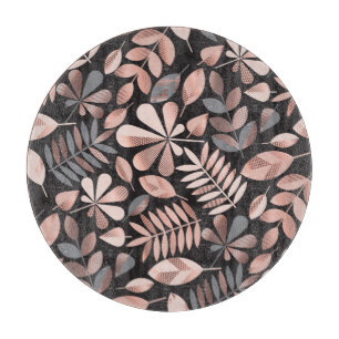 Elegante Blätter im Herbst: Pastellgeometrisch Schneidebrett