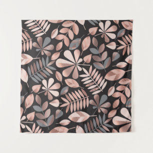 Elegante Blätter im Herbst: Pastellgeometrisch Wandteppich