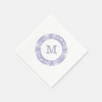 Elegante Blätter Muster-Lavendel-Monogramm