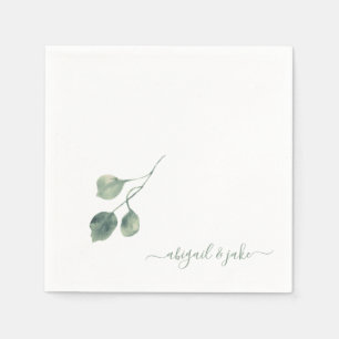 Elegante Blätter Namen Hochzeiten Napkins Serviette