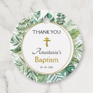 Elegante Blätter Orthodoxe Christliche Taufe Geschenkanhänger