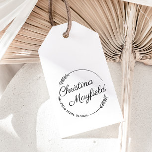 Elegante Blätter rund um den Personalisierten Name Permastempel