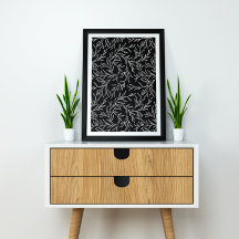 Elegante Blätter schwarz-weiß