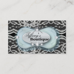 Elegante, blau glänzende Fashion Business Cards Visitenkarte