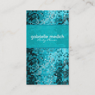 Elegante Blau-Grün Glitter-Metall-Sequenz Visitenkarte