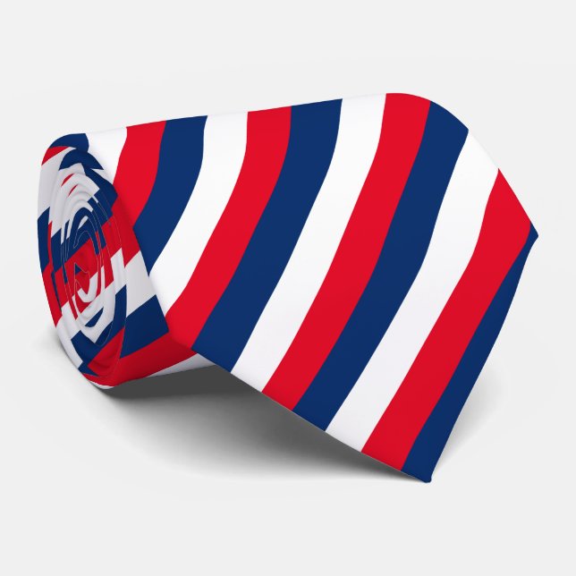 Elegante, blau-weiße rote Flagge gestreift Krawatte (Gerollt)