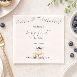 Elegante Blaubeer-Erstgeburtstagsfeier Serviette