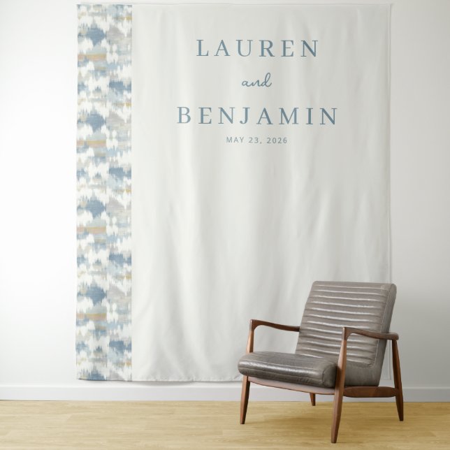 Elegante blaue abstrakte Berge Wandteppich (Beispiel)