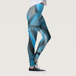 Elegante Blaue Abstrakte Kunst, Dichtung und Musik Leggings