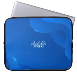 Elegante Blaue Abstrakte Waves mit individueller A Laptopschutzhülle