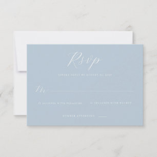 Elegante blaue Antwortkarte RSVP Karte