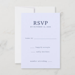 Elegante blaue Antwortkarte RSVP Karte