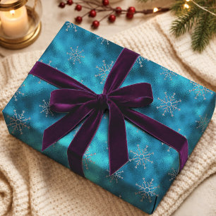 Elegante blaue Aqua-Weihnachtsdekoration Geschenkpapier