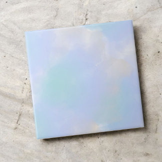 Elegante blaue Aquarell-Abstraktkunst für moderne  Fliese