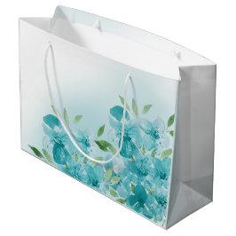 Elegante, blaue Aquarellfelder-Blume Große Geschenktüte