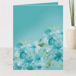 Elegante, blaue Aquarellfelder-Blume Karte