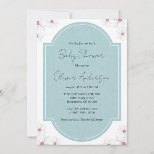 Elegante blaue Babyshower-Einladung Einladung