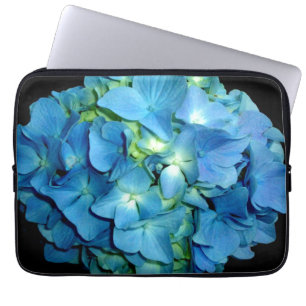 Elegante blaue Blume Blumenhydrangea Laptopschutzhülle