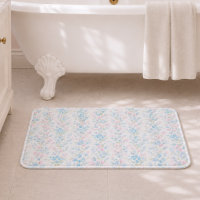 Elegante blaue Blumen-Badematte