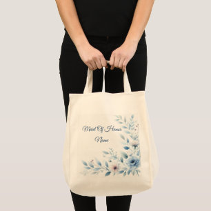 Elegante blaue Blumen Hochzeitsgesellschaft Tragetasche