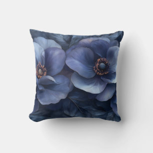 Elegante blaue Blumen Kunstwerke mit viel Liebe zu Kissen