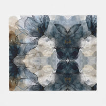 Elegante blaue Blumen-Wasserfarben-Kunst