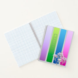 Elegante Blaue Blumenaquarellfarbe Notizbuch