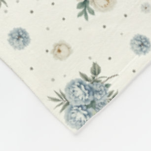 Elegante blaue Blumenmuster Fleecedecke