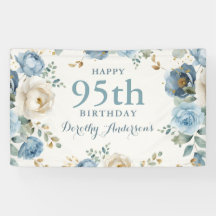 Elegante blaue Blumenparty zum 95. Geburtstag