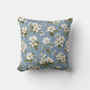 Elegante blaue Blütenblüte Kissen