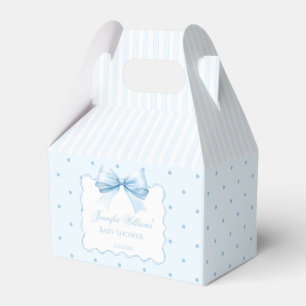Elegante blaue Bogen-Punkt-Babydusche Geschenkschachtel