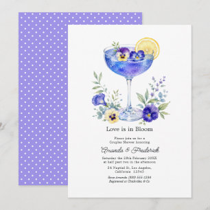 Elegante Blaue Cocktail-Paarschower Einladung